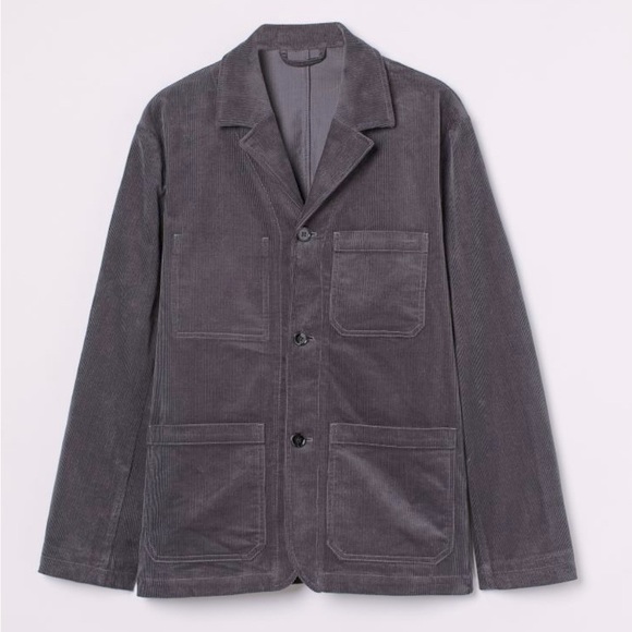 H&M Other - H&M Men’s Regular Fit Corduroy Jacket in Dark Grey Size 40R